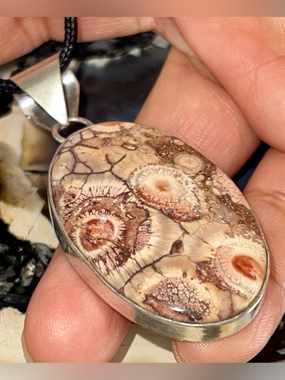 Birds Eye Rhyolite Jasper Pendant 2 1/2”
